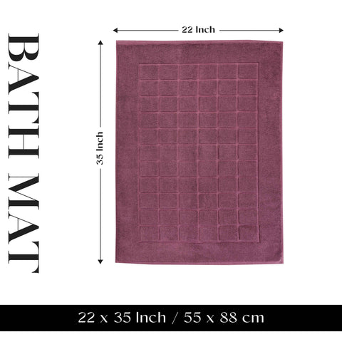 Nora Cotton Thick Solid Checkered Washable Bath Mat Set of 2