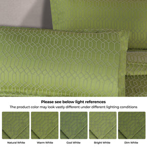 Remi Cotton Blend Jacquard Geometric Fringe Bedspread Set