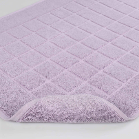 Nora Cotton Thick Solid Checkered Washable Bath Mat Set of 2