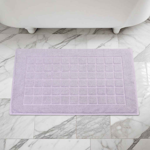 Nora Cotton Thick Solid Checkered Washable Bath Mat Set of 2