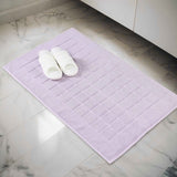 Nora Cotton Thick Solid Checkered Washable Bath Mat Set of 2