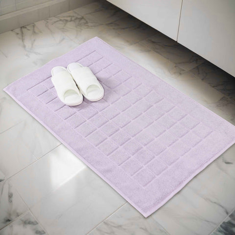 Nora Cotton Thick Solid Checkered Washable Bath Mat Set of 2