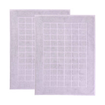 Nora Cotton Solid Absorbent Thick Checkered Washable Bath Mat Set of 2