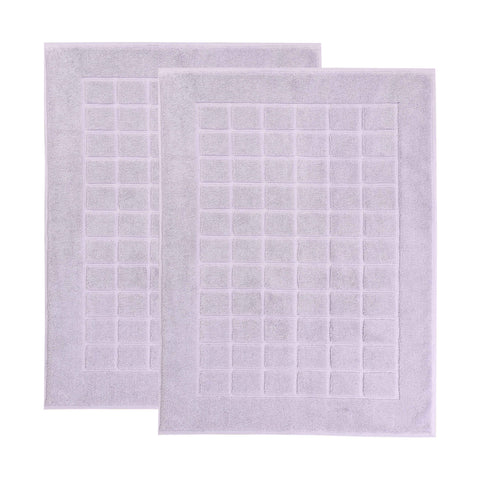 Nora Cotton Thick Solid Checkered Washable Bath Mat Set of 2