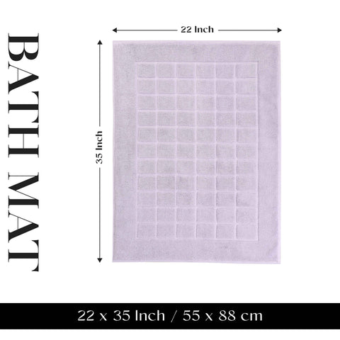 Nora Cotton Thick Solid Checkered Washable Bath Mat Set of 2