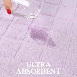 Nora Cotton Solid Absorbent Thick Checkered Washable Bath Mat Set of 2