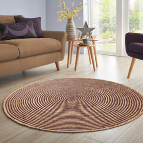 Braided Jute Reversible Round Indoor Outdoor Area Rug
