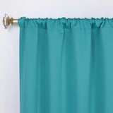Solid Room Darkening Rod Pocket Blackout Curtain Panels, Set of 2