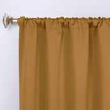 Solid Room Darkening Rod Pocket Blackout Curtain Panels, Set of 2