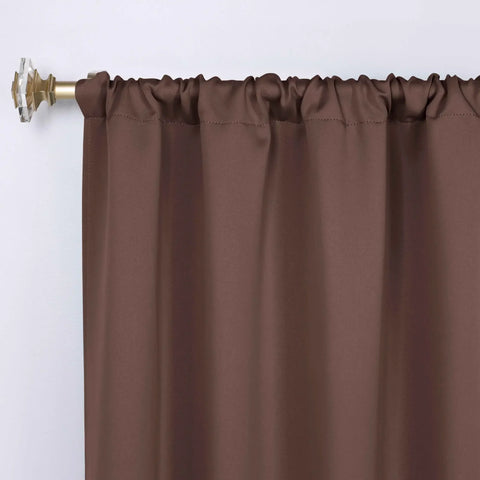 Solid Room Darkening Rod Pocket Blackout Curtain Panels, Set of 2