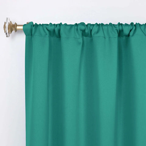 Solid Room Darkening Rod Pocket Blackout Curtain Panels, Set of 2