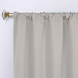 Solid Room Darkening Rod Pocket Blackout Curtain Panels, Set of 2