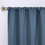 Solid Room Darkening Rod Pocket Blackout Curtain Panels, Set of 2