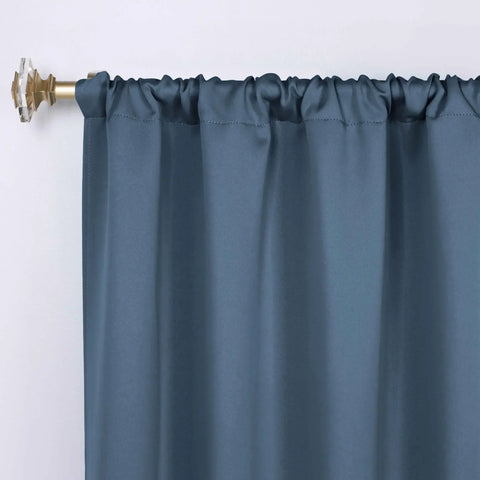 Solid Room Darkening Rod Pocket Blackout Curtain Panels, Set of 2