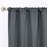 Solid Room Darkening Rod Pocket Blackout Curtain Panels, Set of 2