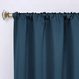 Solid Room Darkening Rod Pocket Blackout Curtain Panels, Set of 2