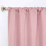 Solid Room Darkening Rod Pocket Blackout Curtain Panels, Set of 2