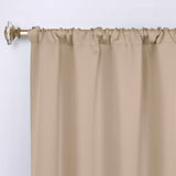 Solid Room Darkening Rod Pocket Blackout Curtain Panels, Set of 2