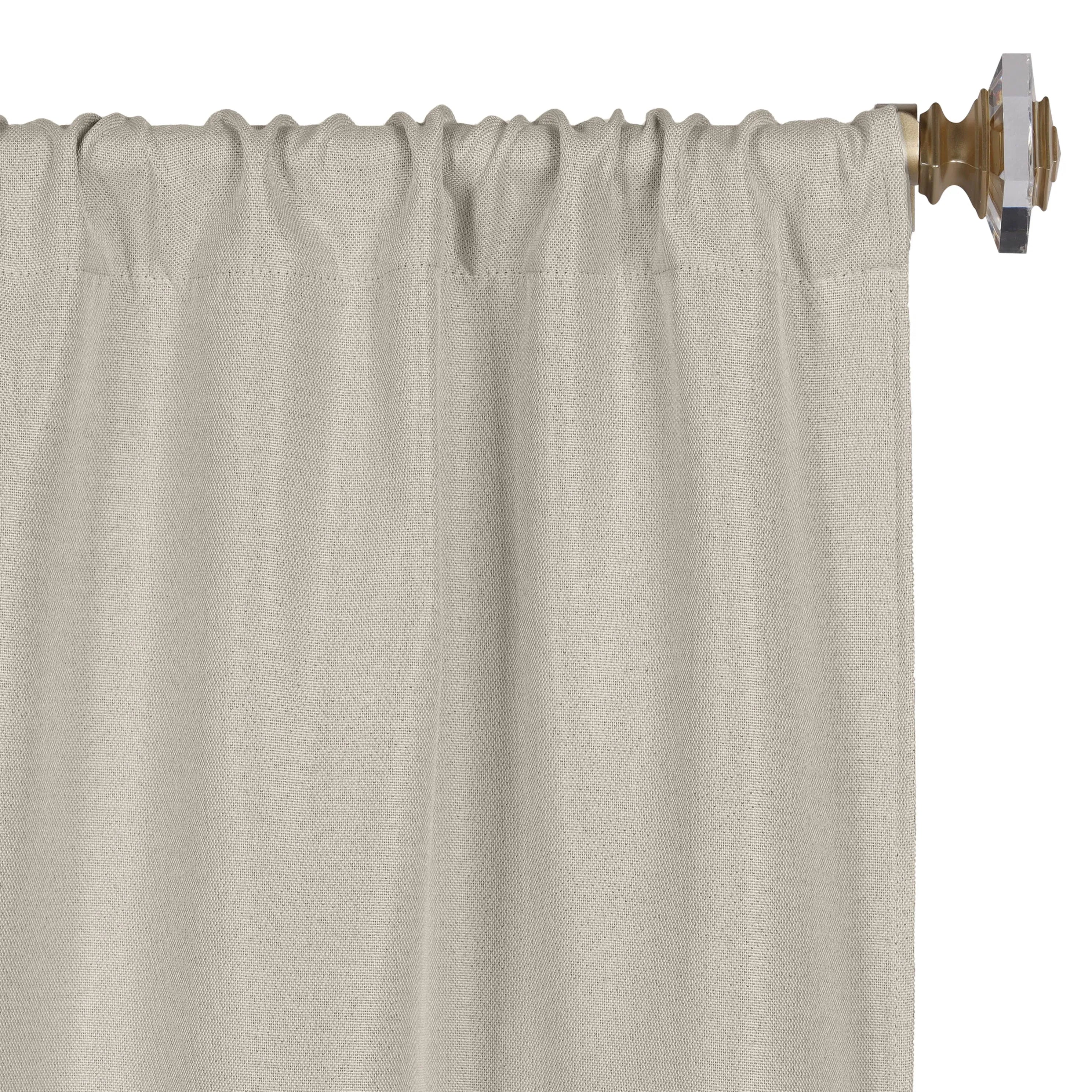 Linen Washable Room Darkening Blackout Curtains, Set of 2