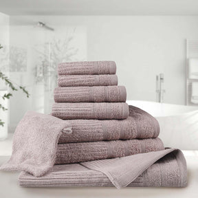 Egyptian Cotton 8 Piece Towel Set with Bath Mat and Hand Glove