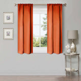 Solid Room Darkening Rod Pocket Blackout Curtain Panels, Set of 2