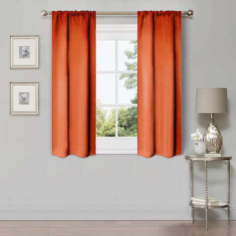 Blackout Window Curtains Solid Room Darkening Washable Set of 2