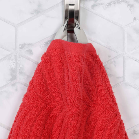 Chevron Zero-Twist Cotton Jacquard and Solid Towel Set 6 Piece