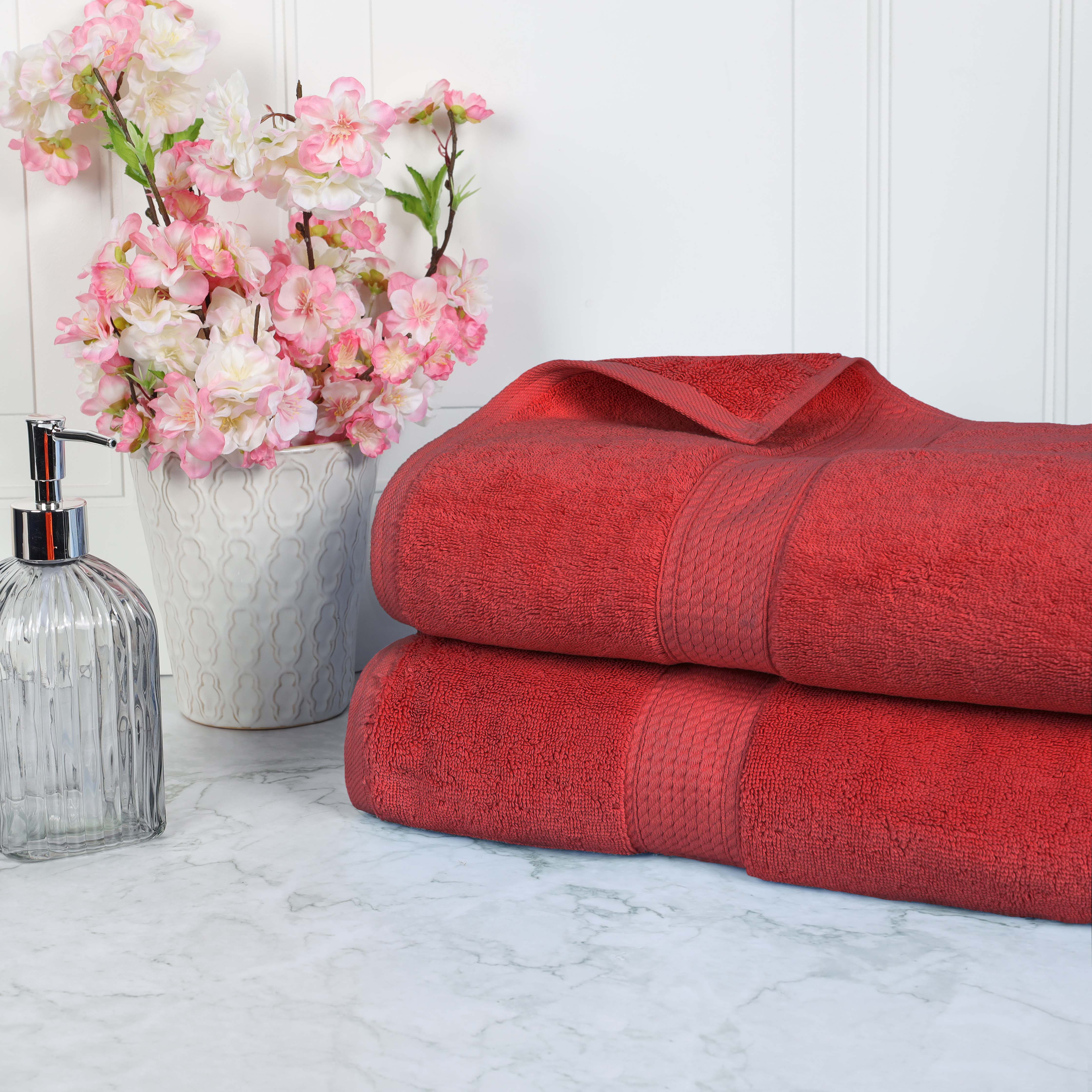 Madison Egyptian Cotton Plush Thick Absorbent Bath Sheet Set of 2