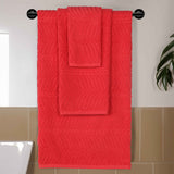 Chevron Zero Twist Jaquard Cotton 3 Piece Bathroom Towel Set