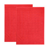 Nora Cotton Thick Solid Checkered Washable Bath Mat Set of 2