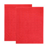 Nora Cotton Solid Absorbent Thick Checkered Washable Bath Mat Set of 2