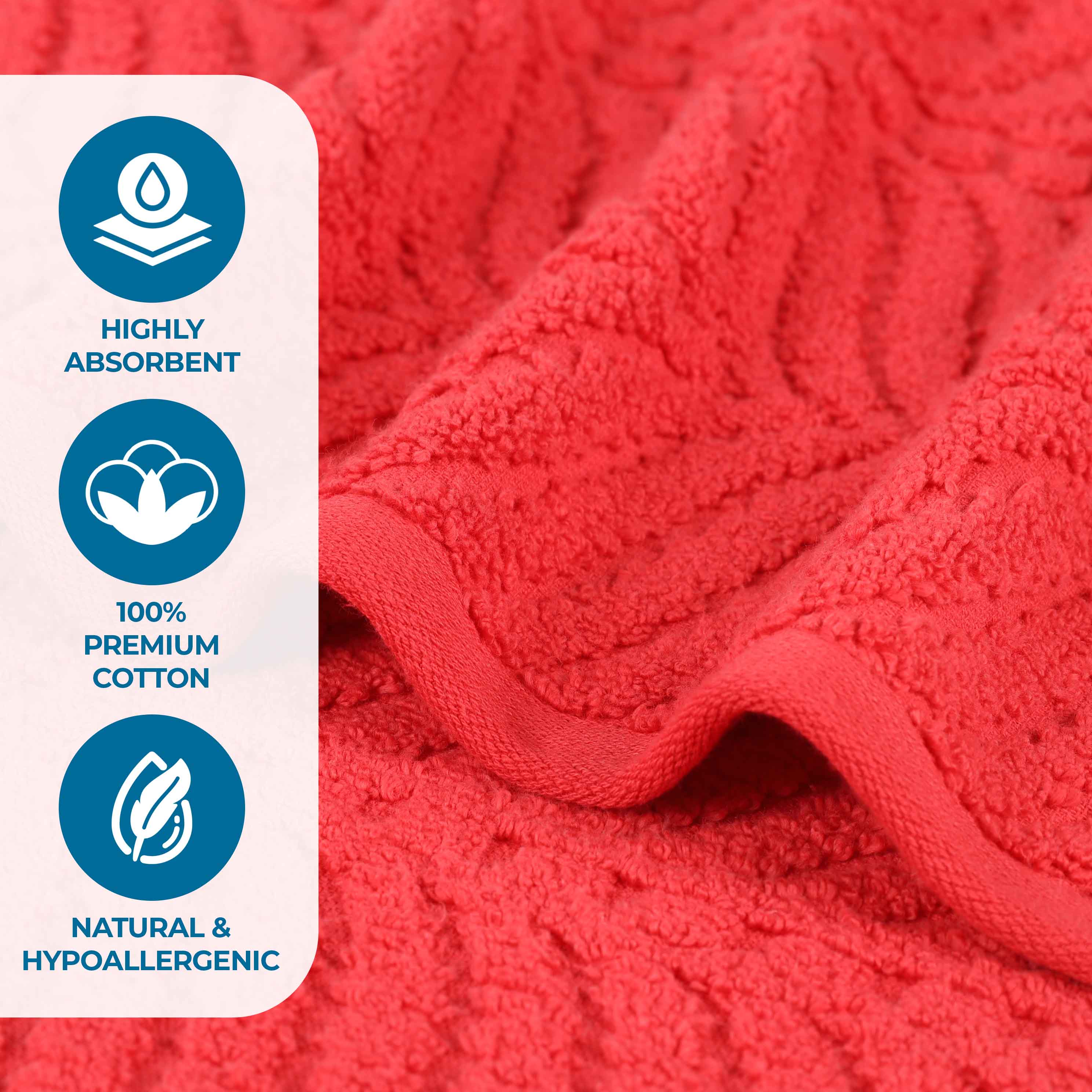 Chevron Zero Twist Solid and Jacquard Soft Cotton 12 Piece Towel Set
