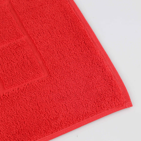 Nora Cotton Thick Solid Checkered Washable Bath Mat Set of 2