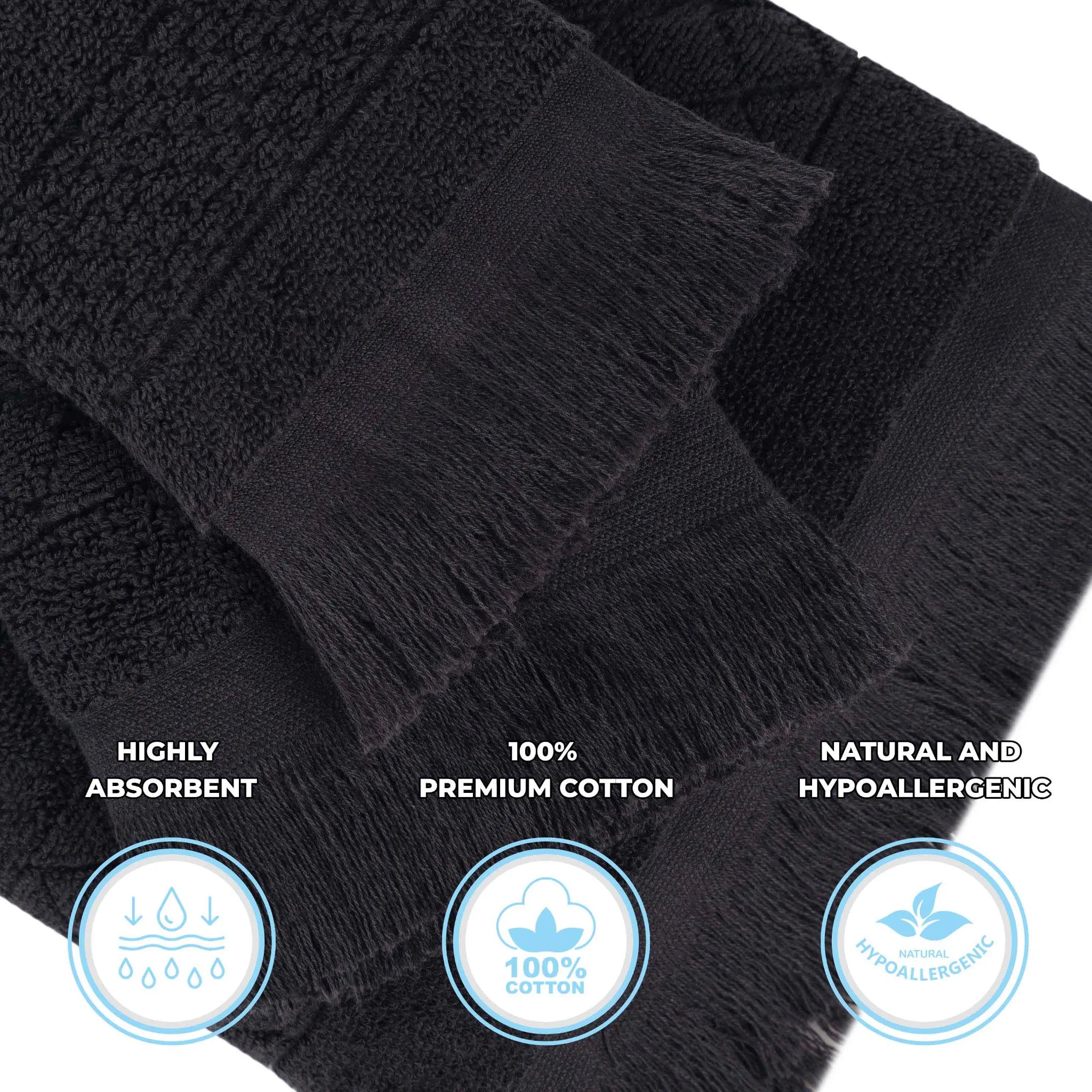 Rolla Cotton Geometric Jacquard Plush Face Towel Washcloth Set of 12