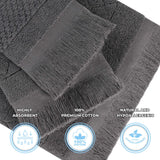 Rolla Cotton Geometric Jacquard Plush Face Towel Washcloth Set of 12