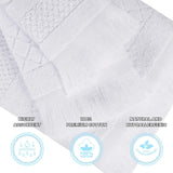 Rolla Cotton Geometric Jacquard Plush Face Towel Washcloth Set of 12