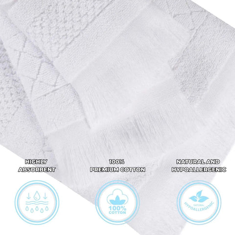 Rolla Cotton Geometric Jacquard Plush Absorbent Bath Sheet Set of 2