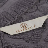 Rolla Cotton Geometric Jacquard Plush Absorbent Bath Sheet Set of 2