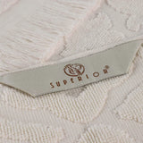 Rolla Cotton Geometric Jacquard Plush Soft Absorbent 3 Piece Towel Set