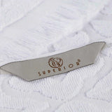 Rolla Cotton Geometric Jacquard Plush Face Towel Washcloth Set of 12