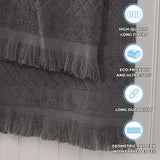 Cotton Geometric Jacquard Absorbent Bath Towel Set of 3