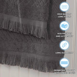 Rolla Cotton Geometric Jacquard Plush Face Towel Washcloth Set of 12