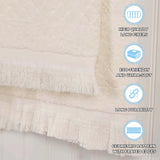 Rolla Cotton Geometric Jacquard Plush Face Towel Washcloth Set of 12