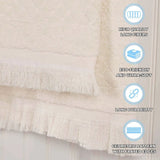 Rolla Cotton Geometric Jacquard Plush Absorbent Bath Sheet Set of 2