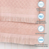 Rolla Cotton Geometric Jacquard Plush Soft Absorbent 3 Piece Towel Set
