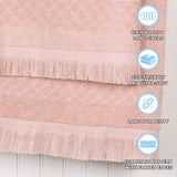 Rolla Cotton Geometric Jacquard Plush Absorbent Bath Sheet Set of 2