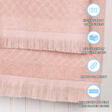 Rolla Cotton Geometric Jacquard Plush Face Towel Washcloth Set of 12