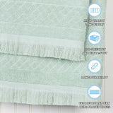 Rolla Cotton Geometric Jacquard Plush Absorbent Bath Sheet Set of 2