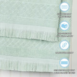 Rolla Cotton Geometric Jacquard Plush Soft Absorbent 6 Piece Towel Set