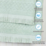 Rolla Cotton Geometric Jacquard Plush Face Towel Washcloth Set of 12